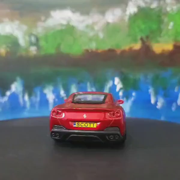 Ferrari Portofino 1:43 Diecast Model – Official Licensed Bburago, Custom Name Plate, Personalized Gift, Boxed