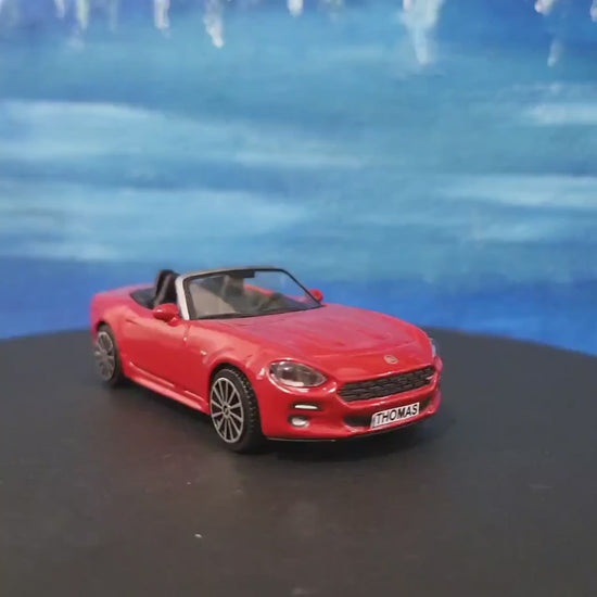 Fiat Spyder Toy Car 1:43 Scale, Personalized Plates, Gift for Boy Girl Dad Mom Uncle Grandad Brother, Birthday or Christmas Present – Boxed