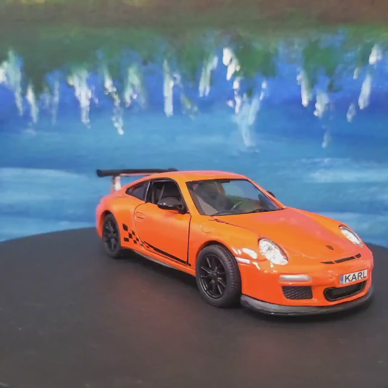 Porsche 911 GT3 RS Diecast 1:36 – Custom Name Plate | Licensed by Kinsmart | Gift for Boy Girl Husband Wife Uncle Grandad | Gift Sleeves.