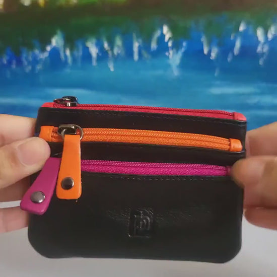 Real Soft Leather Coin key lovely mother day present chain change multiple compartment Multicolour Purse Various colours 755 Boxed