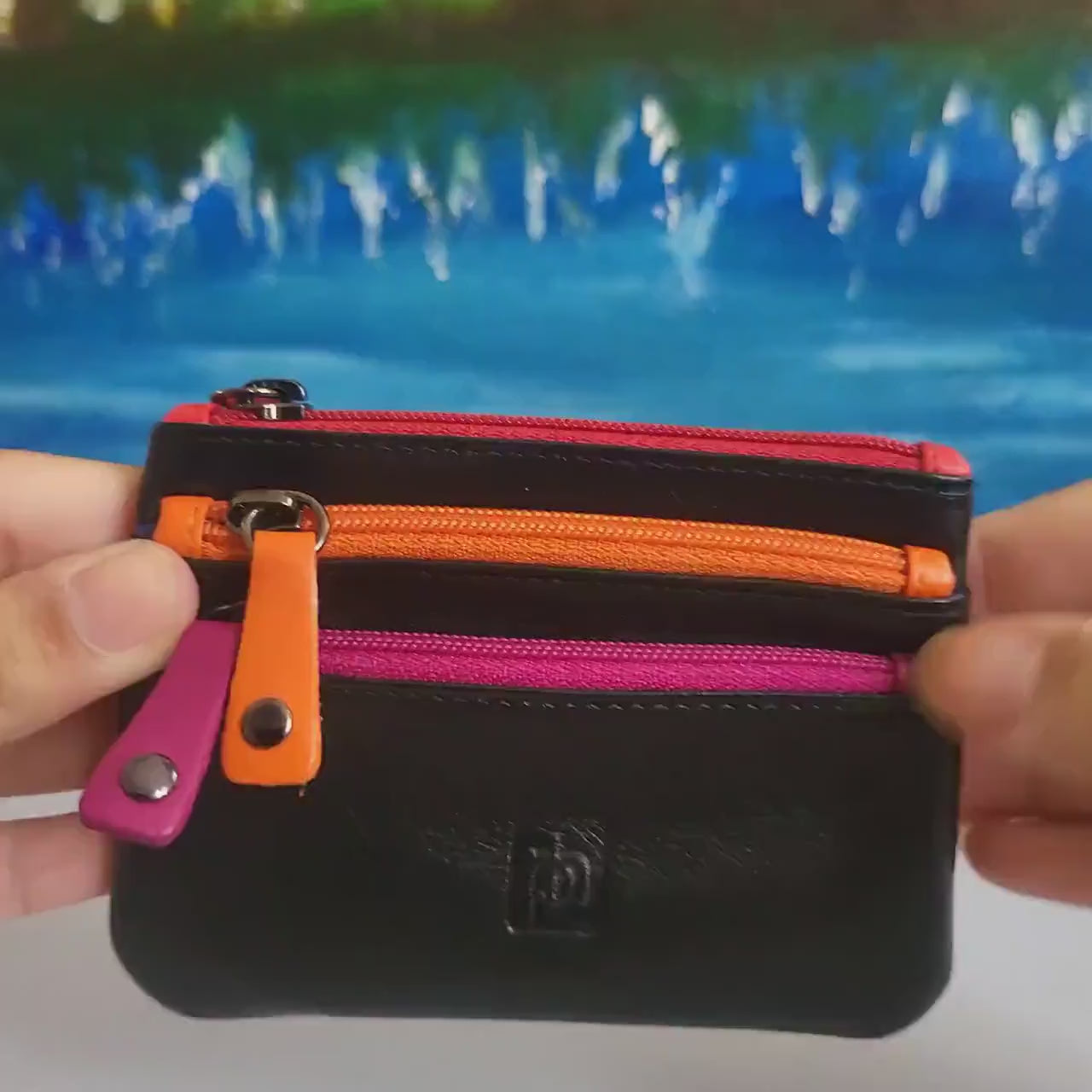 Real Soft Leather Coin key lovely mother day present chain change multiple compartment Multicolour Purse Various colours 755 Boxed